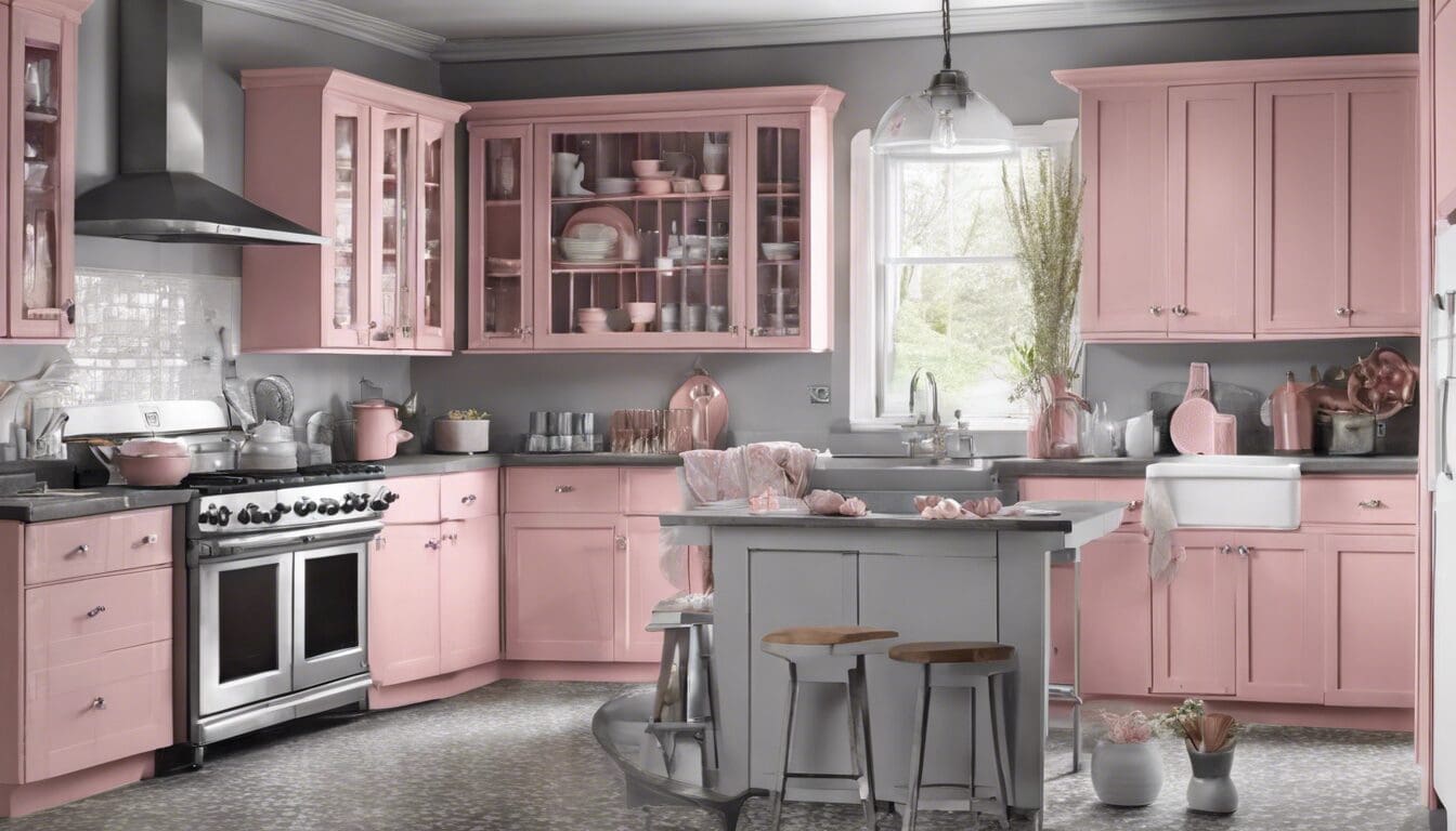 d&eacute;couvrez nos astuces pour r&eacute;ussir une magnifique d&eacute;coration de cuisine rose poudr&eacute; et gris, offrant &agrave; votre espace un &eacute;quilibre subtil entre &eacute;l&eacute;gance et modernit&eacute;.