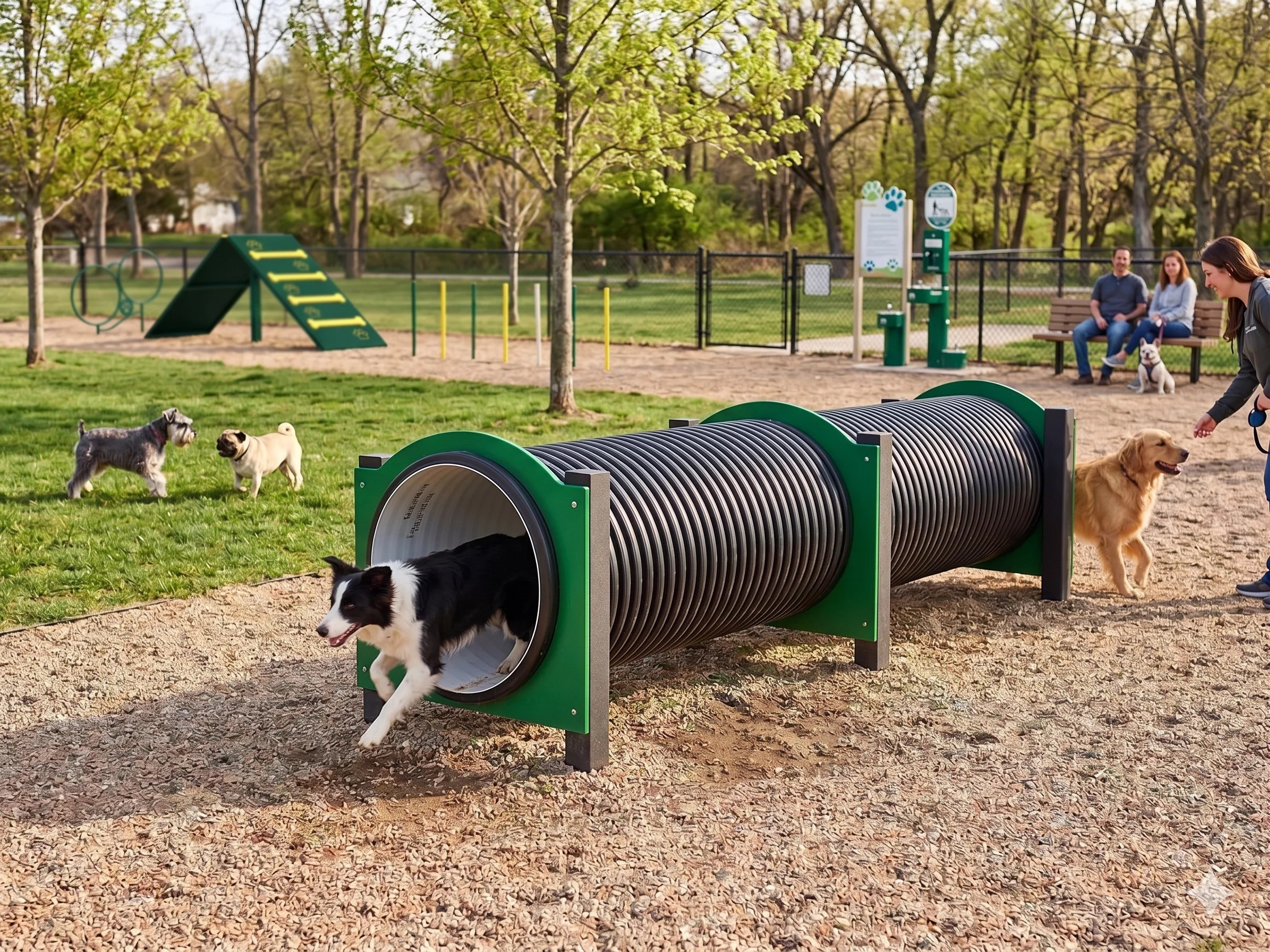 Parc métallique sécurisé pour petit chien installé dans un intérieur lumineux